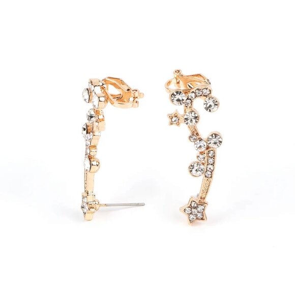 Paparazzi Jewelry Accessories - Astral Anthem - Gold Earrings - Vintage - Picture 2 of 4